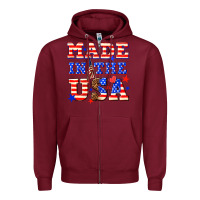 Burgundy made in the usa Zipper Hoodie - NancyCooperArtShop