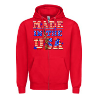 Red made in the usa Zipper Hoodie - NancyCooperArtShop