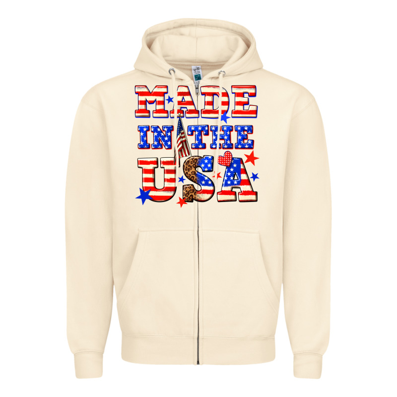 Made In The Usa Zipper Hoodie by NancyCooperArtShop | Teevron