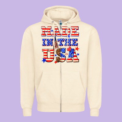 Made In The Usa Zipper Hoodie Designed By Nancycooperartshop