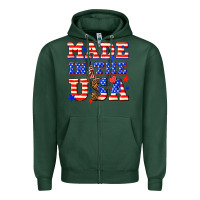 Sports Green made in the usa Zipper Hoodie - NancyCooperArtShop