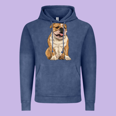 English Bulldog Vintage Hoodie Designed By Ranaportraitstore