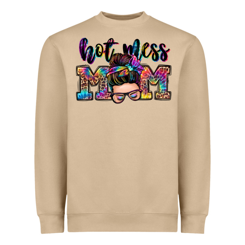 Hot Mess Mom Messy Bun Heavyweight Sweatshirt by Zillion Design Studio | Teevron
