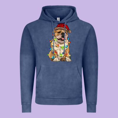 Christmas Bulldog Vintage Hoodie Designed By Ranaportraitstore