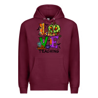 Burgundy love taching halloween Premium Hoodie - RacoonDesign