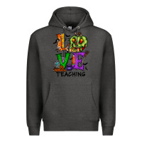 Charcoal Heather love taching halloween Premium Hoodie - RacoonDesign