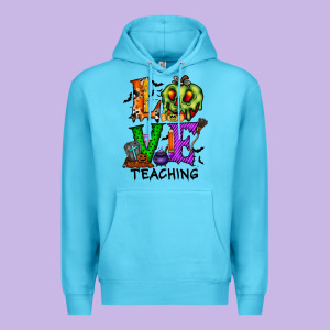 Love Taching Halloween Premium Hoodie Designed By Racoondesign