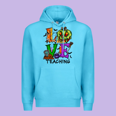 Love Taching Halloween Premium Hoodie Designed By Racoondesign