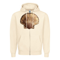 Sandshell Japanese Scallop Shell Zipper Hoodie - LillyAllenDesigns