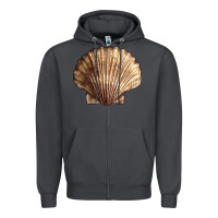 Smoke Japanese Scallop Shell Zipper Hoodie - LillyAllenDesigns