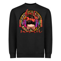 Black hot mom summer messy bun Heavyweight Sweatshirt - Zillion Design Studio