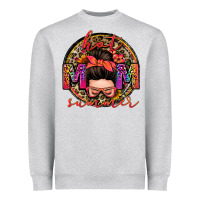 Heather Grey hot mom summer messy bun Heavyweight Sweatshirt - Zillion Design Studio