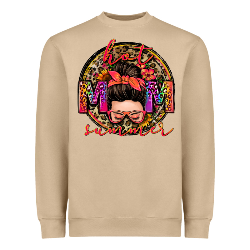 Hot Mom Summer Messy Bun Heavyweight Sweatshirt by Zillion Design Studio | Teevron