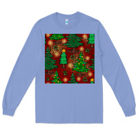 Christmas Trees Seamless Pattern Long Sleeve Tee | Teevron
