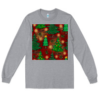 Heather Grey christmas trees seamless pattern Long Sleeve Tee - BundleAndBundleShop