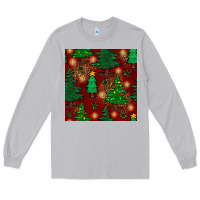Moon Dust christmas trees seamless pattern Long Sleeve Tee - BundleAndBundleShop