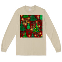 Mushroom christmas trees seamless pattern Long Sleeve Tee - BundleAndBundleShop