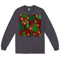 Smoke christmas trees seamless pattern Long Sleeve Tee - BundleAndBundleShop