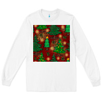 White christmas trees seamless pattern Long Sleeve Tee - BundleAndBundleShop