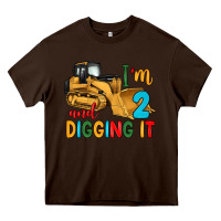 Chocolate Brown i'm 2 and digging it Heavy Core Tee - Artiststas