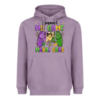 Lavender i paused my game for mardi gras Heavyweight Hoodie - MaliasSmallBusiness
