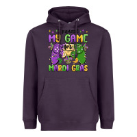 Plum i paused my game for mardi gras Heavyweight Hoodie - MaliasSmallBusiness