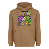 Toasted Coconut i paused my game for mardi gras Heavyweight Hoodie - MaliasSmallBusiness