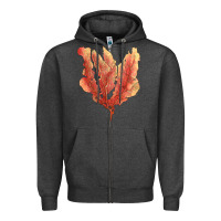 Charcoal Heather pink venus fan sea coral Zipper Hoodie - LillyAllenDesigns