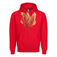 Red pink venus fan sea coral Zipper Hoodie - LillyAllenDesigns