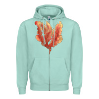Seafoam pink venus fan sea coral Zipper Hoodie - LillyAllenDesigns