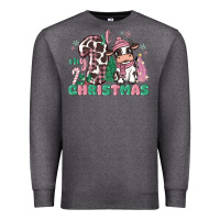 Charcoal Heather my first christmas cow Premium Sweatshirt - MaliasSmallBusiness