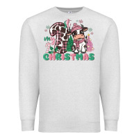 Oatmeal Heather my first christmas cow Premium Sweatshirt - MaliasSmallBusiness