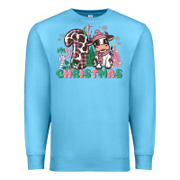 Ocean Blue my first christmas cow Premium Sweatshirt - MaliasSmallBusiness