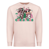 Pale Pink my first christmas cow Premium Sweatshirt - MaliasSmallBusiness