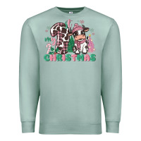 Seafoam my first christmas cow Premium Sweatshirt - MaliasSmallBusiness