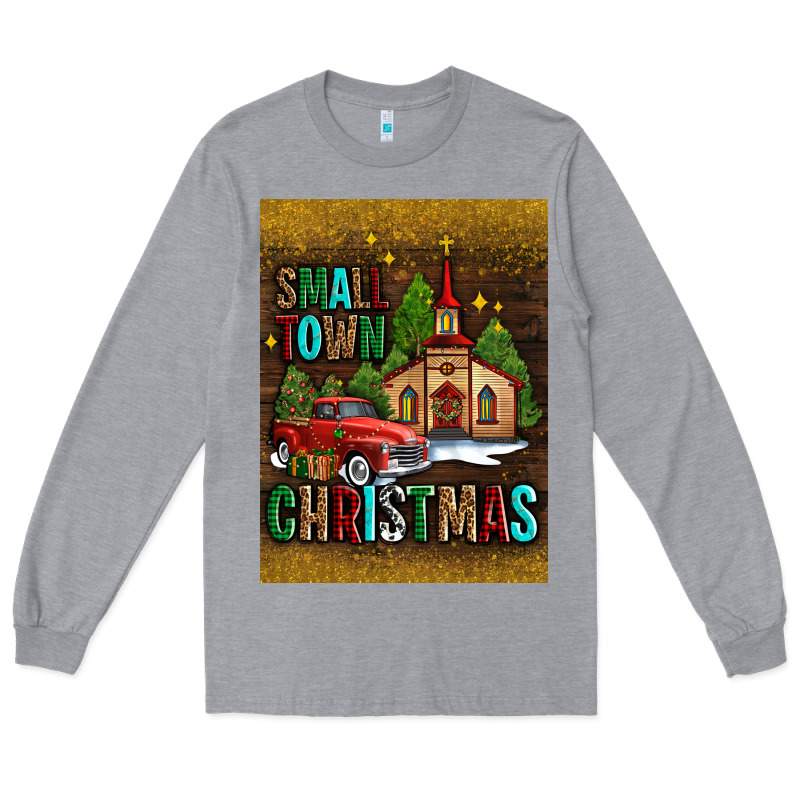 Small Town Christmas Church Long Sleeve Tee by AdoDesignShop | Teevron