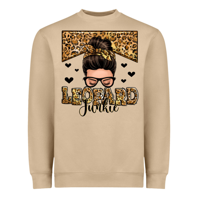 Leopard Junkie Messy Bun Heavyweight Sweatshirt by Zillion Design Studio | Teevron