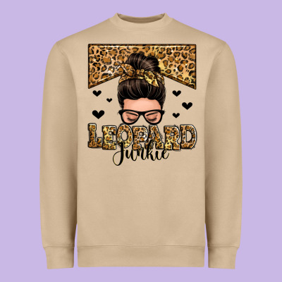 Leopard Junkie Messy Bun Heavyweight Sweatshirt Designed By Zillion Design Studio