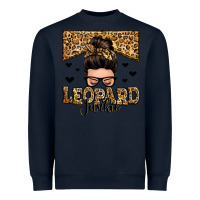 Navy leopard junkie messy bun Heavyweight Sweatshirt - Zillion Design Studio