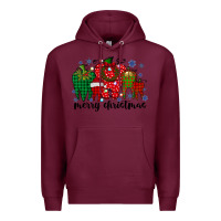 Burgundy merry christmas tooth Premium Hoodie - RacoonDesign