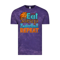 Cloud Purple eat sleep basketball repeat Vintage Tee - HRA Design Shop