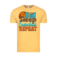 Vintage Mustard eat sleep basketball repeat Vintage Tee - HRA Design Shop