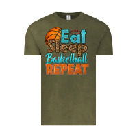 Vintage Olive eat sleep basketball repeat Vintage Tee - HRA Design Shop