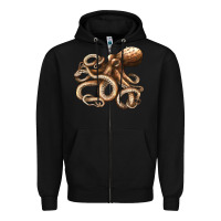 Black octopus Zipper Hoodie - LillyAllenDesigns