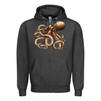 Charcoal Heather octopus Zipper Hoodie - LillyAllenDesigns