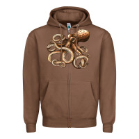 Chestnut octopus Zipper Hoodie - LillyAllenDesigns