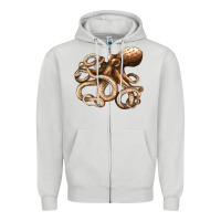 Dove Grey octopus Zipper Hoodie - LillyAllenDesigns