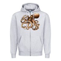 Heather Grey octopus Zipper Hoodie - LillyAllenDesigns