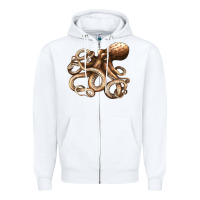 White octopus Zipper Hoodie - LillyAllenDesigns