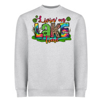 Heather Grey living on lake time Heavyweight Sweatshirt - Zillion Design Studio